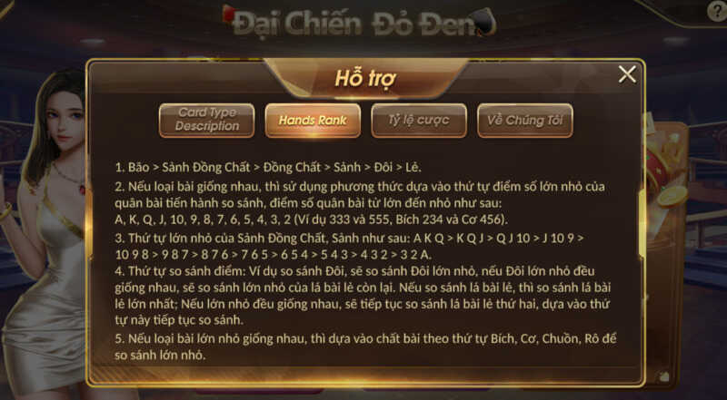 Cửa cược phổ biến trong game bài đại chiến đỏ đen đổi thưởng