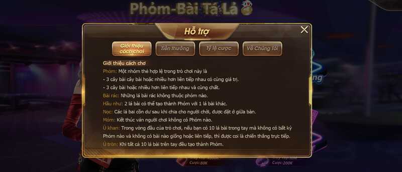 Một số thuật ngữ cơ bản thường thấy trong game bài tá lả