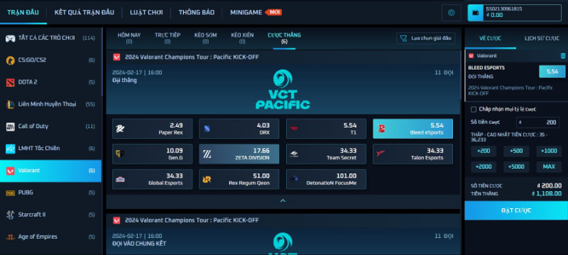 Chú ý các quy định khi tham gia cá cược Valorant