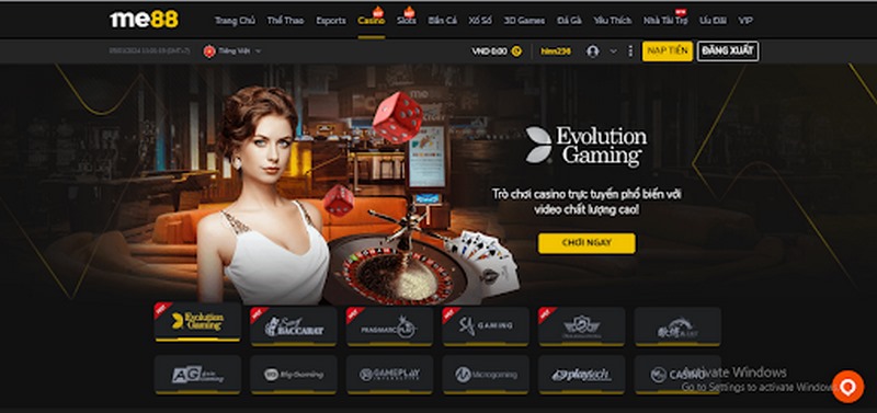 Bet thủ có thể trải nghiệm với nhiều sảnh cược Casino khác nhau